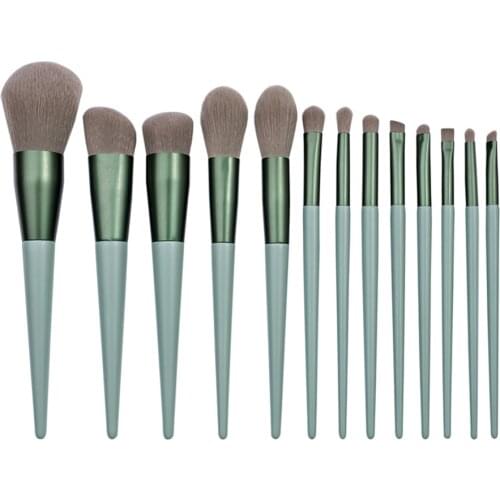 10 Piece Green Bella Makeup Brush Set Private Label Wholesale