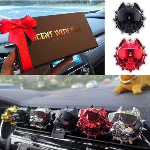 2020 Updated Version Bulldog Air Freshener Car Perfume Car Decoration Auto Magnetic Clip Bulldog Fragrance Scent With Gift Box