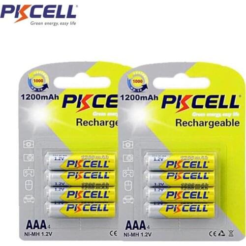 8Pcs 2Card PKCELL aaa 1.2v nimh Rechargeable Battery AAA 1200mAh Battery For Camera Toys Digital Camera Portable Video