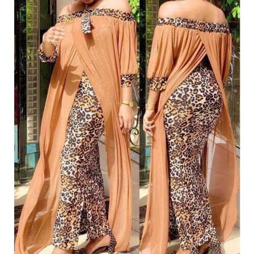 African Clothes Plus Size Women Clothing Robe Femme Fake Two-Piece Set Chiffon Maxi Dress Costume De Cosplay Nigerian Clothes