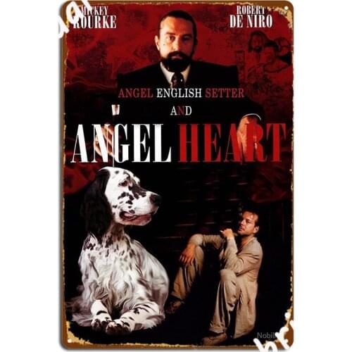 English Setter Angel Heart Movie Poster Metal Sign Kitchen Retro Cinema Kitchen Poster Tin Sign Posters