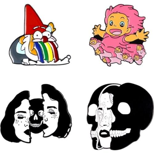 Anime Brooches Lapel Pins Badges For Women Skull Enamel Pin Badges Womens Brooch Accessories For Clothes Anime Decorative Pins