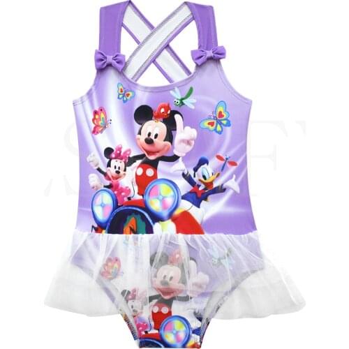 Disney Mickey Minnie Toddler Kids Baby Girl Bikini One-piece Swimwear Swimsuit Beachwear Summer Childrens Swimsuit Baby Clothes