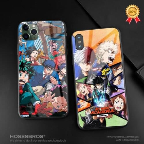 Boku no My Hero Academia anime For iPhone 6 6s 7 8 Plus X XR XS 11 12 mini Pro MAX Soft silicone glass phone case shell cover