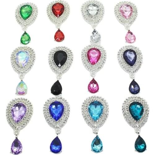 YWXINXI New Fashion Alloy Flatback Brooches 25*50mm 5Pcs/Lot Ribbon Clothing Jewelry Wedding Holiday Party Decoration
