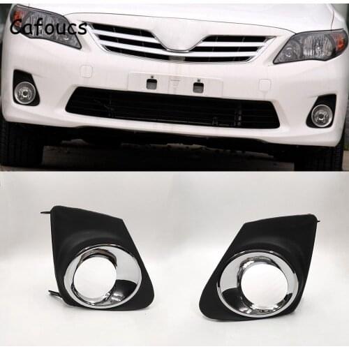 Cafoucs 2Pcs/lot Car Lamp Hood For Toyota Corolla 2011 2012 2013 Front Bumper Fog Light Cover 81481-02190 81482-02190