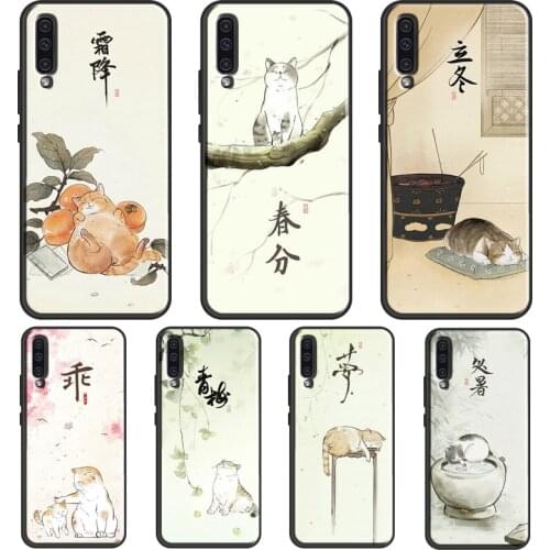 Japanese Cat Culture Aesthetic Art For Samsung Galaxy A21S A20e A50 A70 A02S A12 A52 A72 A31 A41 A51 A71 M31 M21 Phone Case