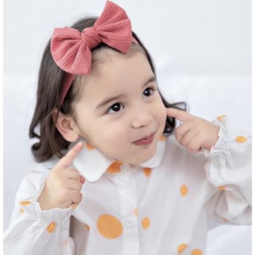 Baby Headband Bow Headdress 15 Color Knitted Hollow Fabric Baby Bow Hairband Baby Hair Accessories Baby Headband Baby Headband