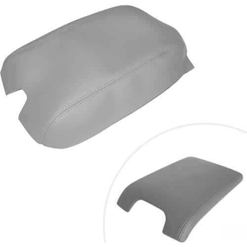 For Ford F150 2009 2010 2011 2012 2013 2014 Microfiber Leather Car Center Console Lid Armrest Pad Cover Trim Gray