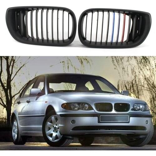 Paired Matte/glossy Black Car Front Grille Intake Grille For Bmw E46 3 Series 4 Door 2002-2005 Racing Grille