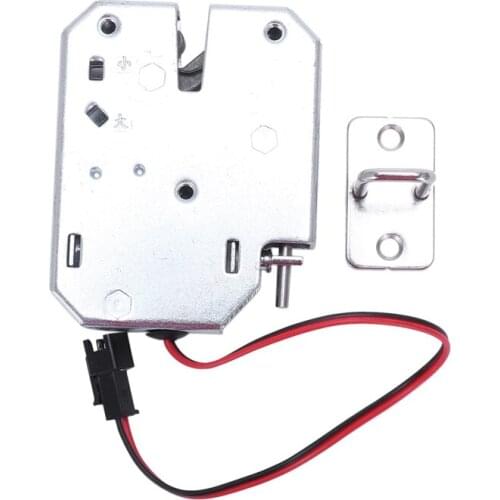 ABSF Electric Control Lock DC 12V 2A Electromagnetic Door Lock Cabinet Drawer Lockers Lock Latch Carbon Steel Silver Padlock