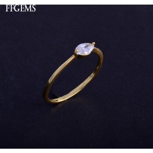 FFGems Real 925 Silver Ring Sterling Moissanite Mq3*6 mm Fine Jewelry For Women Engagement Wedding Gift