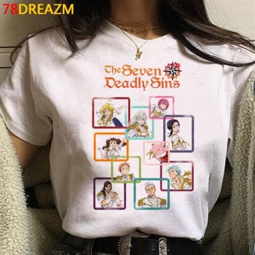 Seven Deadly Sins summer top t shirt male vintage kawaii aesthetic casual japanese t-shirt clothes vintage