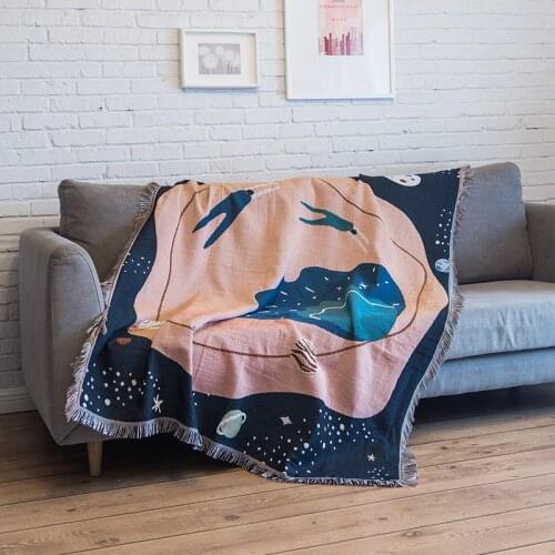 Nordic Style Tapestry Creative Blanket Wall Hanging Sofa Blanket Modern Literary Sofa Towel Decorative Room Decoration ED50GT