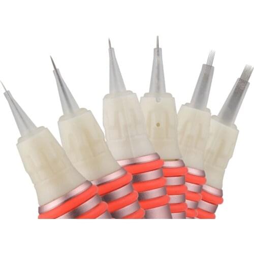 10Pcs 100PCS Charmant 2 Cartridge 1R/D1R/3R/5R/5F/7F Sterilized Tattoo Permanent Makeup Needle Tips Spiral Port For Eyebrow Lips