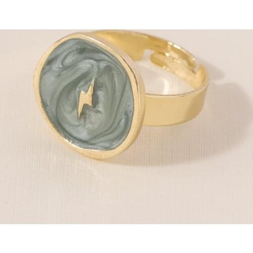 Lost Lady Small Moon Star Heart Enamel Round Rings for Women Open Adjustable Finger Rings Wholesale Jewelry Cute Girl Party Gift