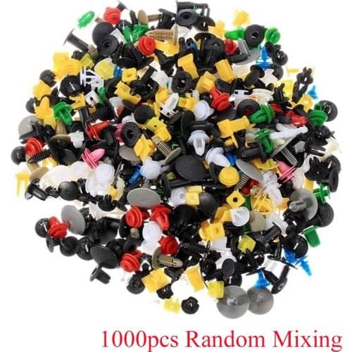 1000Pcs Mixed Car Clips Auto Fastener Vehicle Bumper Universal Retainer Fastener Rivet Door Panel Fender Clip Liner for All Car