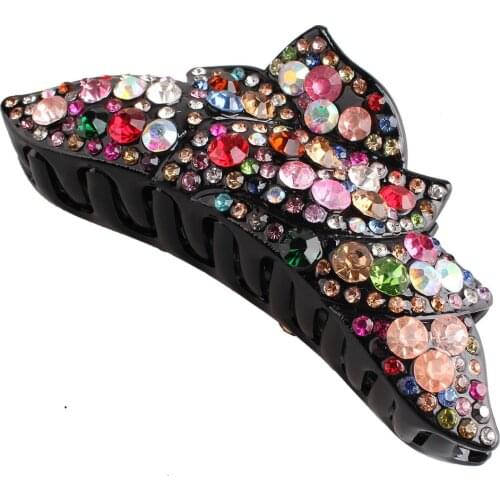 Colorful Crystal Hair Claw Fashion Hair Clips Rhinestone Vintage Hairpin Crab Headwear for Women and Female Hair Accessories