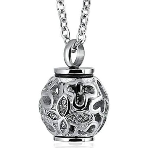 Cremation Jewelry for Ashes Memorial Urn Pendant Necklace Stainless Steel Cylinder Lantern Pendant Cremation Keepsake Jewelry