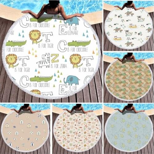 Cartoon lion animal Round beach towel Microfiber towel Towels Towel beach Large beach towel Beach mat beach towel miraculous spa