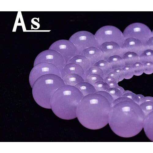 Asingeloo Wholesale Natural Purple Crystal Pink Quartz Stone Round Beads For Jewelry Making DIY Bracelet Necklace 4/6/8