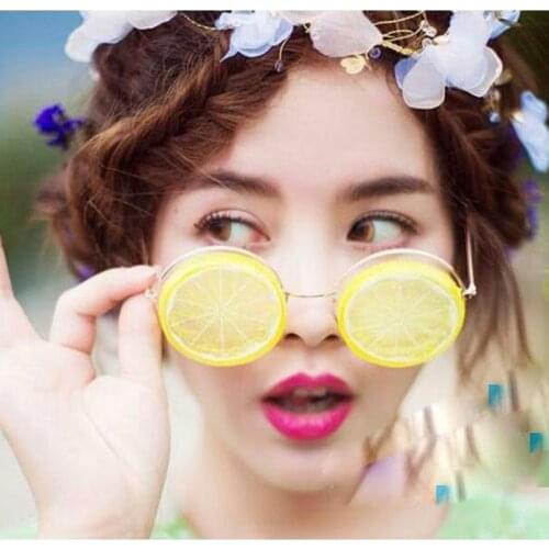 MINCL/ Hot Lemon Glasses Creative DIY Beach Wedding Photography Studio Photos Funny Sunglasses Glasses Props LXL