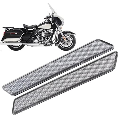 Motorcycle Saddlebag Guard Reflector Stickers Clear Cover Trim For Harley Touring Road King Electra Glide Street Glide 2014-2017