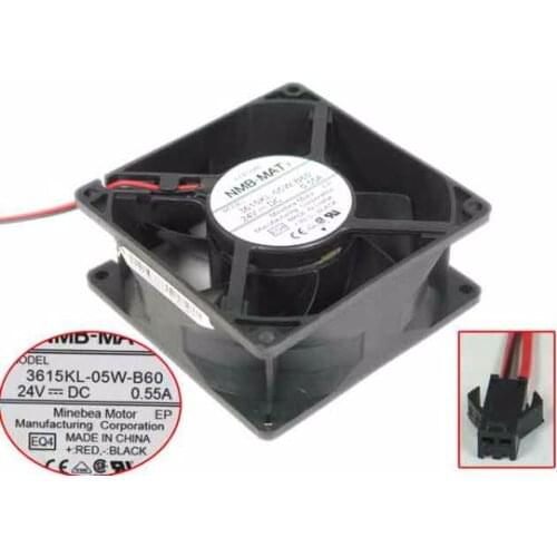 NNMB-MAT 3615KL-05W-B60 EQ4 EQ1 DC 24V 0.55A 92x92x38mm 2-Wire Server Cooling Fan