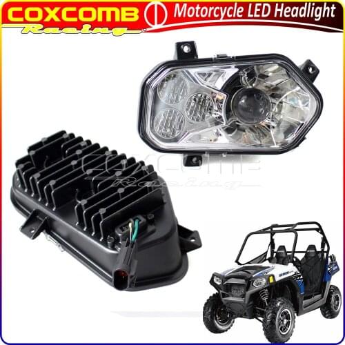 Motorcycle Aluminum LED Front Headlamp For Polaris Ranger RZR 800 900 4 XP EFI Sportsman 11-14 ATV UTV Replacement Headlights