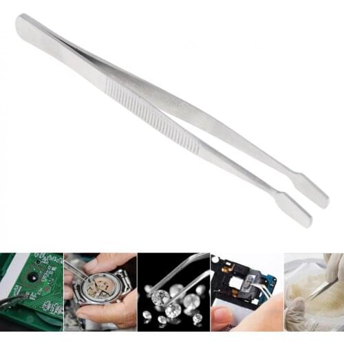 Tweezers 108mm Tweezer Stainless Steel Sanding Tweezers Flat Mouth Tool for Electronics Jewelry and Other Fine Hand Tools