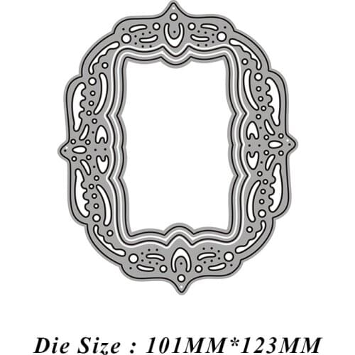 Oval Pattern Border Lace Metal Cutting Dies Scrapbook Paper Craft Knife Mould Stencils 2021 New Making Die Cuts