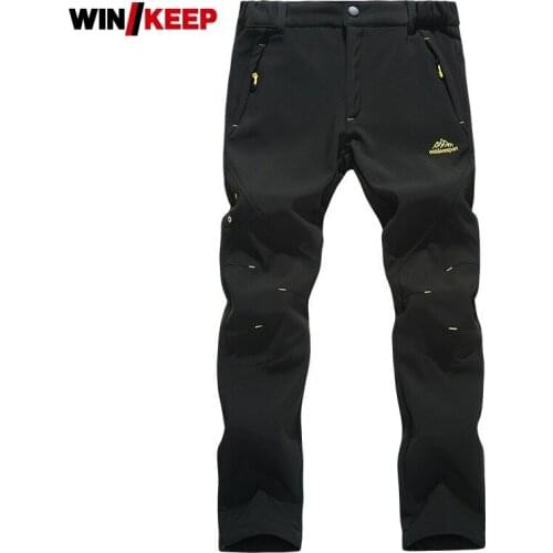 Plus Size 5XL Outdoor Wear Mens Winter Pants Thick Warm Trekking Man Trousers Windproof Climbing Travel Riding Men Pants Green