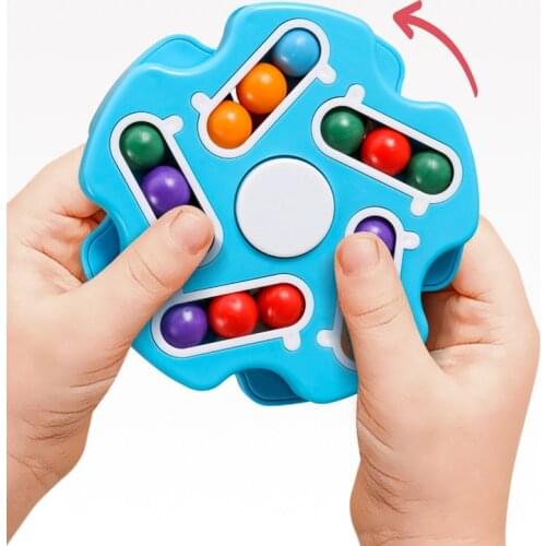 Rotating Magic Bean Spinner Fidget Toy Cube Kids Adults Stress Relief Spin Bead Puzzles Children Education Intelligence Game