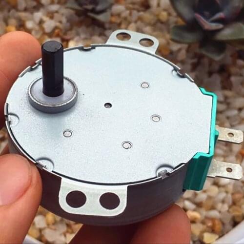 CW Round Claw Pole Permanent Magnet Synchronous Motor AC 100V 50/60HZ, 3W D Shaft AC Synchronous Motor 4.2~5rpm, Shaft Dia 5mm