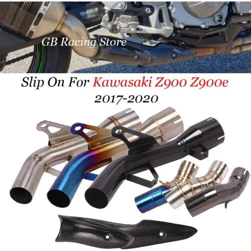 Slip On For Kawasaki Z900 Z900e 2017-2020 Exhaust Muffler Escape Moto Middle Link Pipe Cat Delete Eliminator Enhanced 51mm