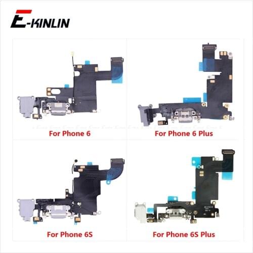 Charging Plug Port With Headphone Audio Jack MicroPhone Flex Cable For iPhone 6 6S 7 8 Plus USB Charger Dock Connector Parts