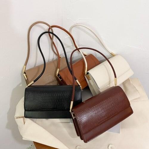 Stone Pattern PU Leather Crossbody Bags For Women 2021 Elegant baguette Bag Shoulder Handbags and Purses Female Travel Hand Bag