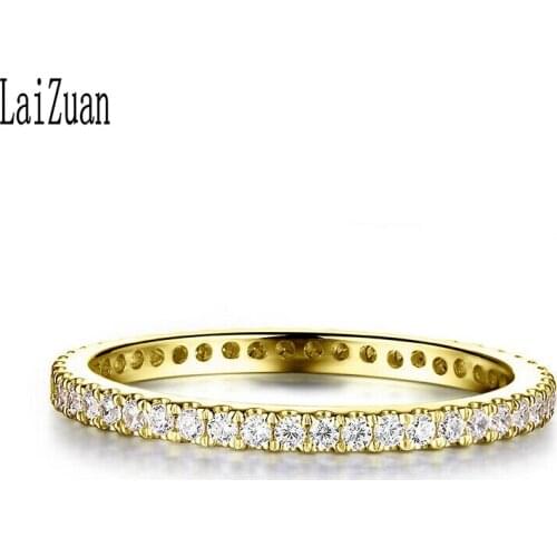 0.33ct Moissanite Ring Solid 10k Yellow Gold VVS/DEF Color Lab Grown Diamond Moissanite Ring Women Full Eternal Band Jewelry