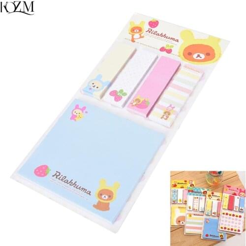 1PC Rilakkuma Cartoon Bear Sticky Notes memo Memo Pad School Supplies Planner Stickers Paper Bookmarks Korea Stationery