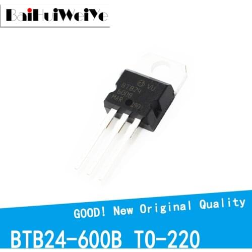 10PCS/LOT BTB24-600B BTB24-600 BTB24 24A 600V TO-220 TO220 Transistor MOSFET New Original Good Quality Chipset