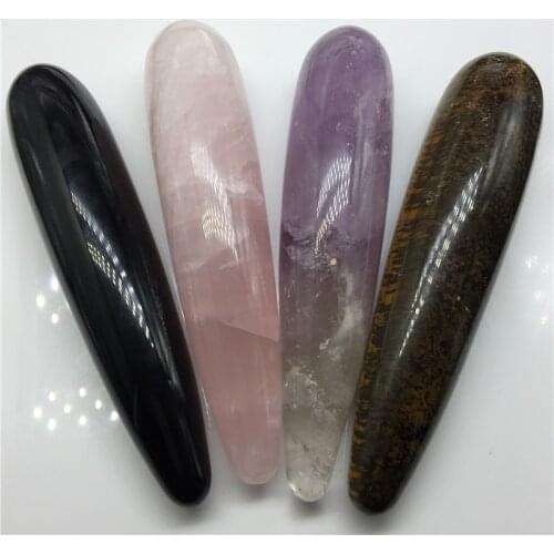 18cm Natural Quartz Crystal Massage Wand Rose Quartz Massage Wand Large Healing Crystal Stone Yoni Massage Stick As Women Gift