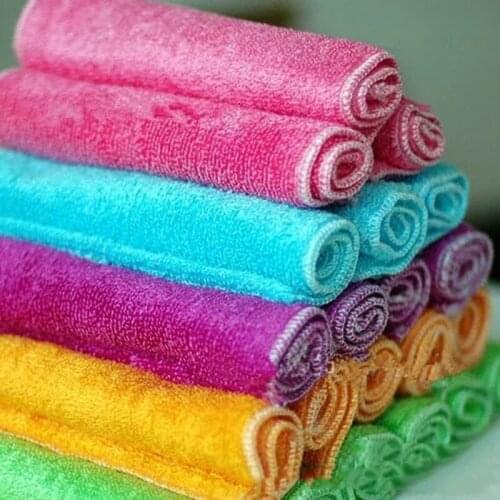 2 pcs high efficient ANTI-GREASY color dish cloth,bamboo fiber washing dish towel,magic Kitchen cleaning cloth,wipping rags