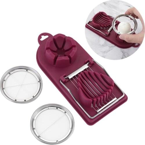 Stainless Steel Egg Cutter 2 in 1 Egg Splitter Multifunctional Fruit And Vegetable Cutting Kitchen Accessories Slicing Gadget