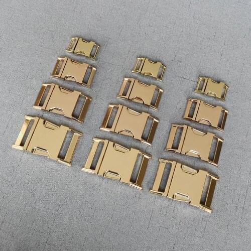 20 Pcs/Lot 15mm 20mm 25mm 32mm Gold DIY Accessories Backpack Buckles Dog Collar Webbing Quick Release Metal Buckle Safety Clasp