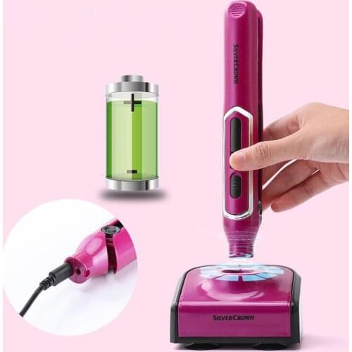 Auto Rotating Ceramic Hair Curler wireless USB charging hair straightener mini electric curl straight dual use with charger