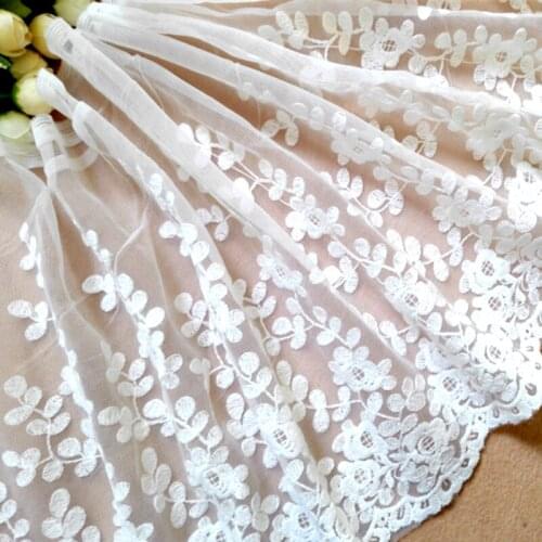 Buulqo High quality organza water soluble embroidery lace 25 cm wide DIY dress skirt hem accessories decoration