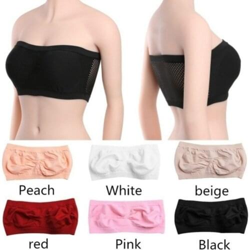 Women Strapless Bra Push Up Tube Top Chest Wraps Invisible Seamless Soft Elastic Mesh Wrapped Breathable Underwear