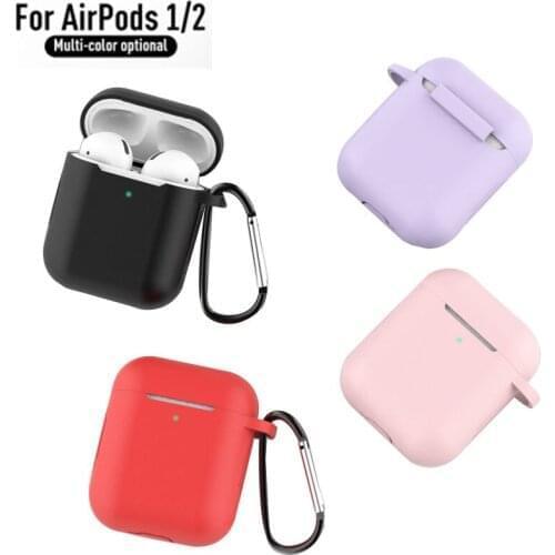 TPU Silicone Bluetooth Wireless Earphone Case For Apple AirPods Protective Cover Ultra Thin Cover Charging Box with hook