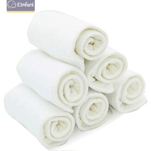 Elinfant 10pcs / Set 3 Layers Microfiber Cloth Diaper Nappy Insert Super Absorbent Reusable Washable 35×13.5 Cm Diaper Insert