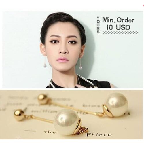 #ER025) New Arrive Fashion Long Drop Earrings For Women Elagant Pearl Simple Earring Statement womens Classic brand Jewelry